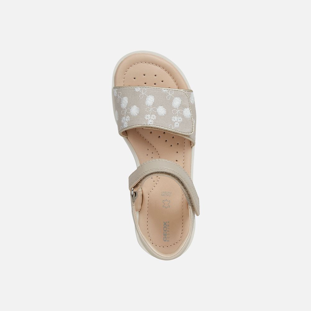 Geox Sandals Beige Coralie - Geox Girls Shoes - GRDKPH759